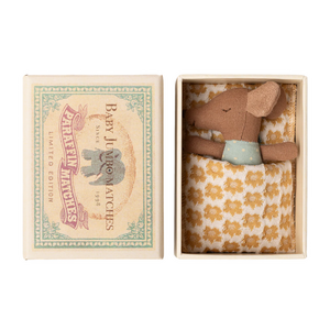 Maileg Maileg Sleepy Wakey Baby Mouse in Luciferdoosje - Blauw