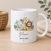 Jungle Animal Kids - Gepersonaliseerde Moederdag mok