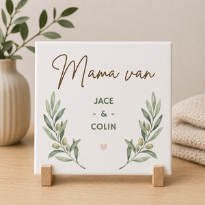Olive and Mint Olijftak Mama Van - Gepersonaliseerd tegeltje