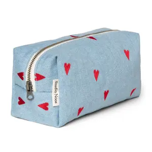 Studio Noos Studio Noos Pouch Denim Hearts
