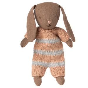 Maileg Maileg Bunny Micro Brown - Gebreid pakje in oudroze