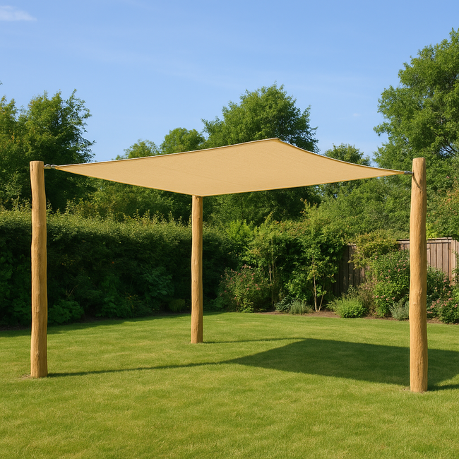 Buitenspelerij Schaduwdoek 4x4m 3 m Hoog Robinia