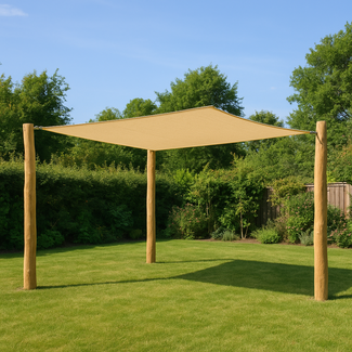 Buitenspelerij Schaduwdoek 4x4m 4 m Hoog Robinia
