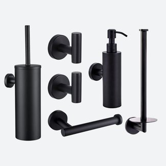 Toiletaccessoireset 6-delig Zwart