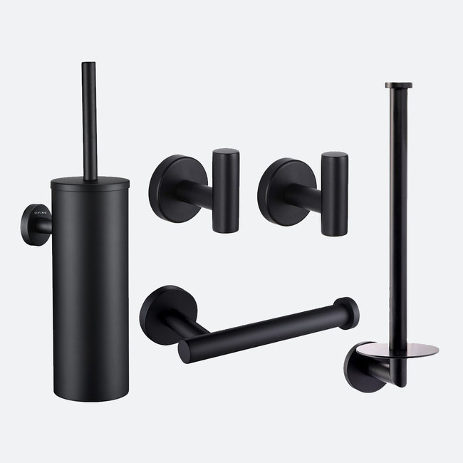 Toiletaccessoireset 5-delig Zwart