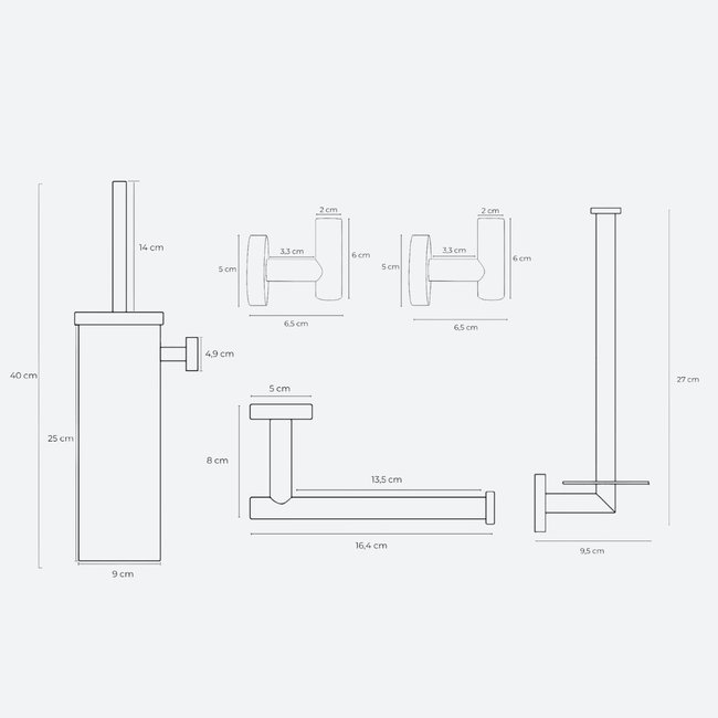Toiletaccessoireset 5-delig Zwart