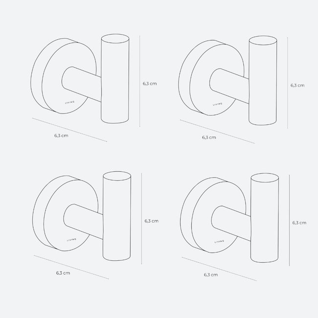 Handdoekhaakjes Zwart (4 stuks)