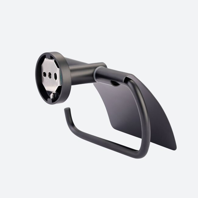 Toiletrolhouder met klep Zwart