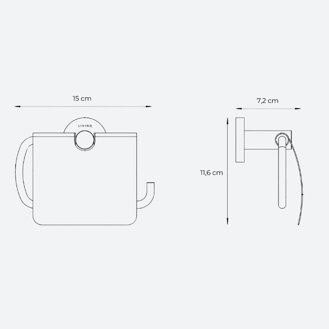 Toiletrolhouder met klep Goud