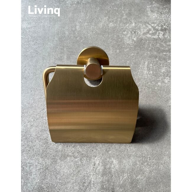 Toiletrolhouder met klep Goud