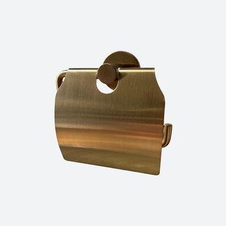 Toiletrolhouder met klep Goud
