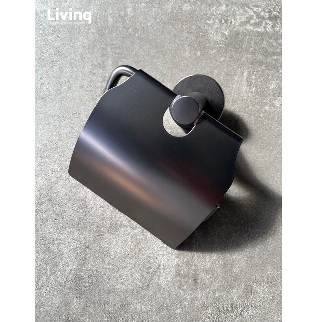 Toiletrolhouder met klep Gun metal