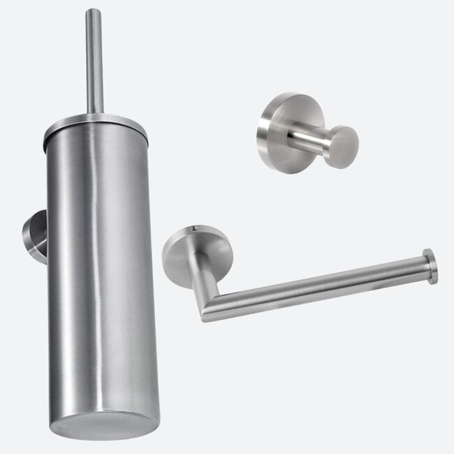 Toiletaccessoireset 3-delig RVS