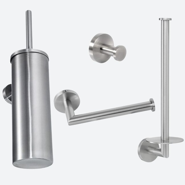 Toiletaccessoireset 4-delig RVS
