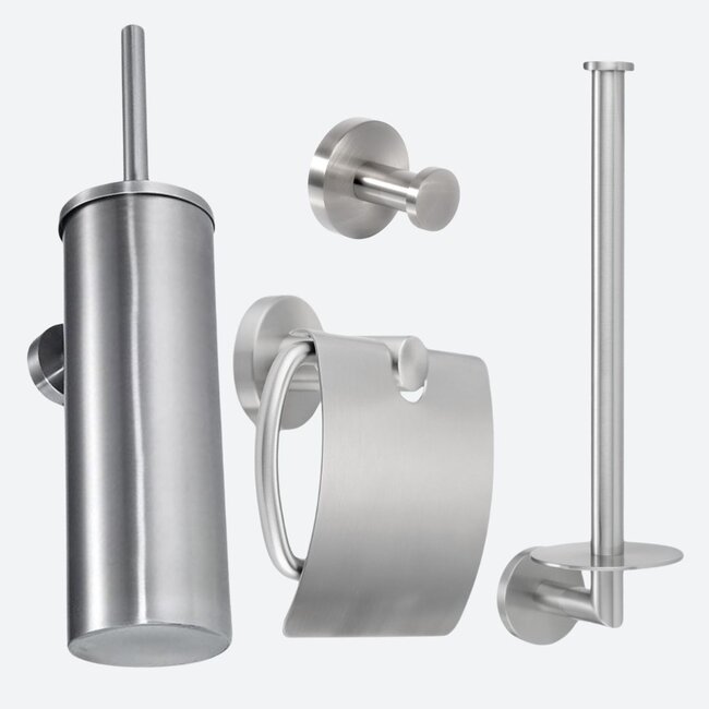 Toiletaccessoireset 4-delig RVS