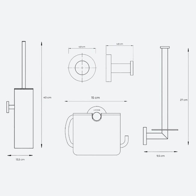 Toiletaccessoireset 4-delig RVS
