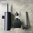 Toiletaccessoireset 4-delig Zwart + Reserve toiletborstels 4 stuks