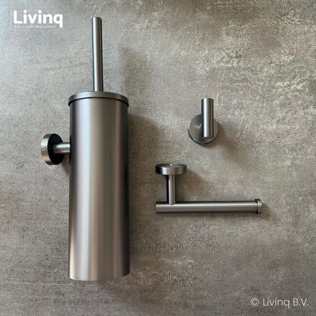 Toiletaccessoireset 3-delig Gun metal