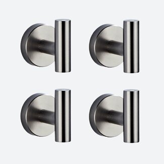Handdoekhaakjes Gun metal (4 stuks)