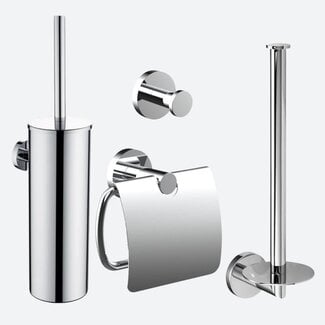 Toiletaccessoireset 4-delig Chroom