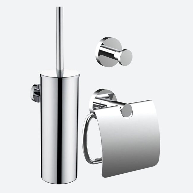 Toiletaccessoireset 3-delig Chroom
