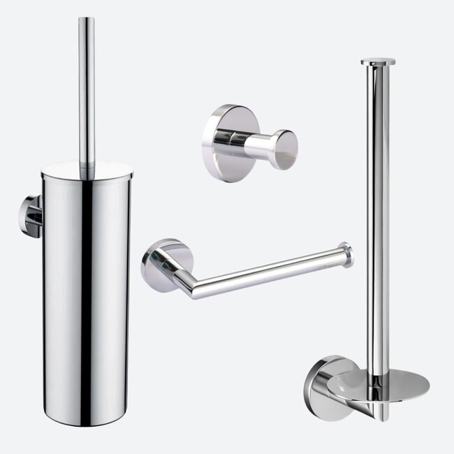Toiletaccessoireset 4-delig Chroom