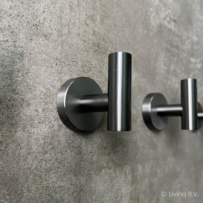 Handdoekhaakjes Gun metal (4 stuks)