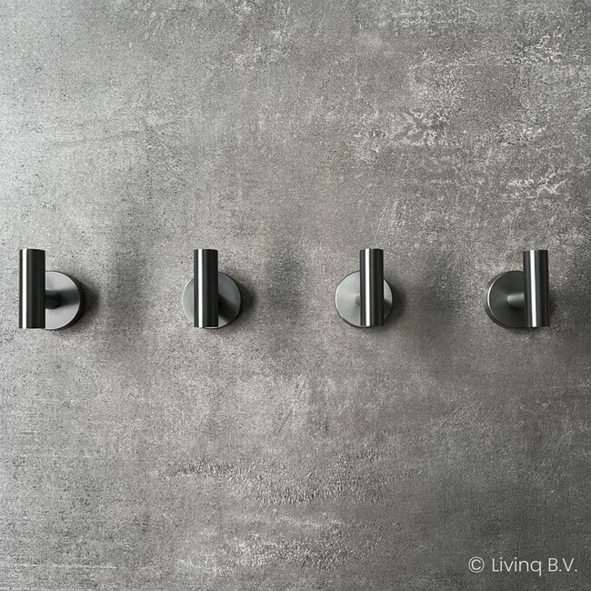Handdoekhaakjes Gun metal (4 stuks)