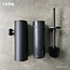 Toiletaccessoireset 4-delig Zwart + Reserve toiletborstels 4 stuks