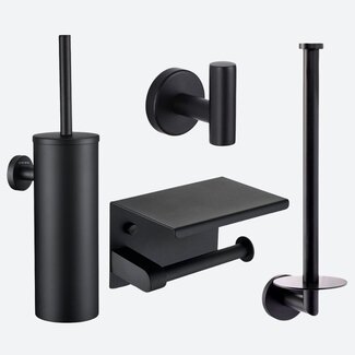 Toiletaccessoireset 4-delig Zwart