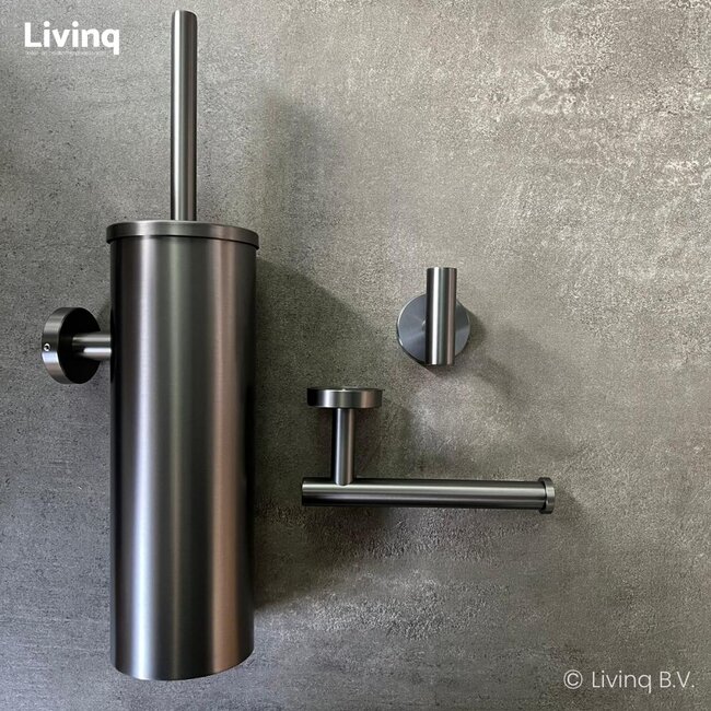 Toiletaccessoireset 3-delig Gun metal