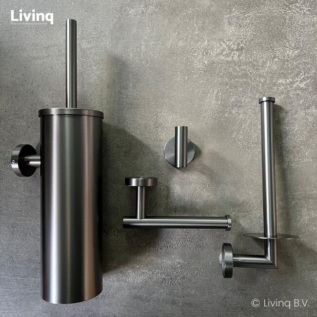 Toiletaccessoireset 4-delig Gun metal