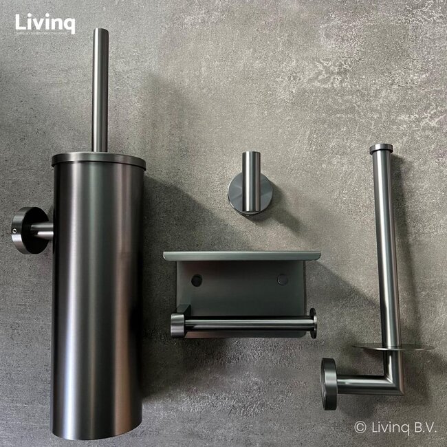 Toiletaccessoireset 4-delig Gun metal