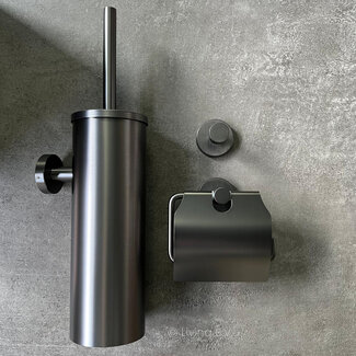 Toiletaccessoireset 3-delig Gun Metal