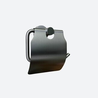 Toiletrolhouder met klep Gun metal