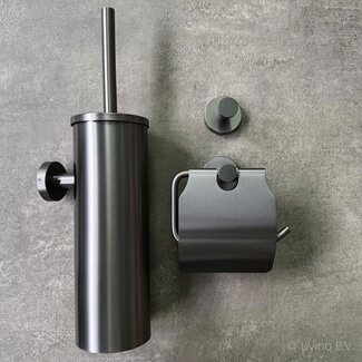 Toiletaccessoireset 3-delig Gun Metal