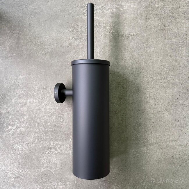 Toiletaccessoireset 4-delig Zwart + Reserve toiletborstels 4 stuks