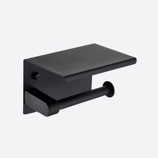 Toiletrolhouder met plateau Zwart