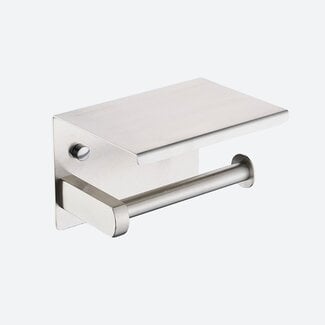 Toiletrolhouder met plateau RVS