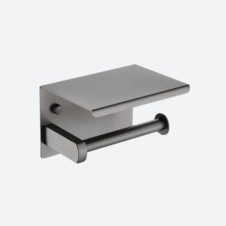 Toiletrolhouder met plateau Gun metal