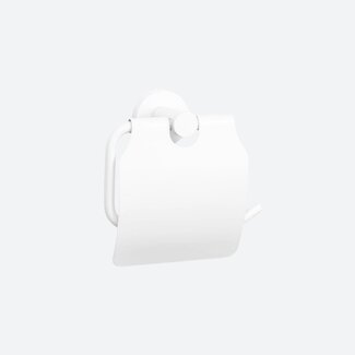 Toiletrolhouder met klep Wit