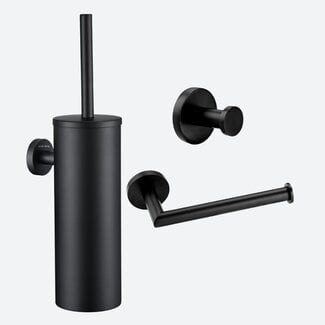 Toiletaccessoireset 3-delig Zwart