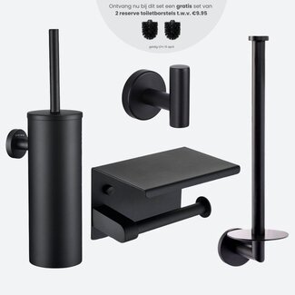 Toiletaccessoireset 4-delig Zwart