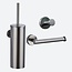 Toiletaccessoireset 3-delig Gun metal