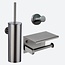 Toiletaccessoireset 3-delig Gun metal