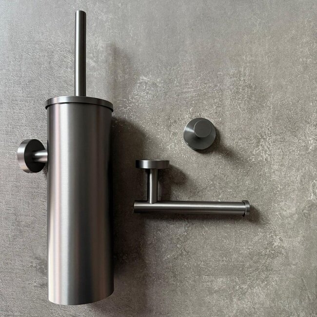 Toiletaccessoireset 3-delig Gun metal