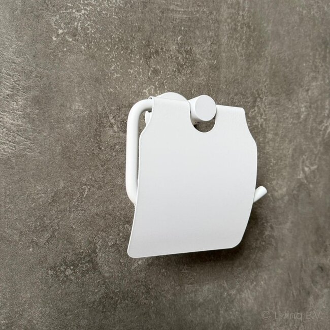 Toiletrolhouder met klep Wit