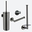 Toiletaccessoireset 4-delig Gun metal