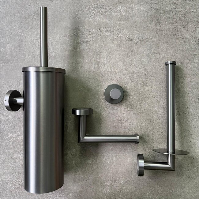 Toiletaccessoireset 4-delig Gun metal