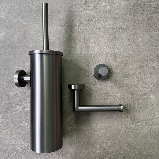 Toiletaccessoireset 3-delig Gun metal